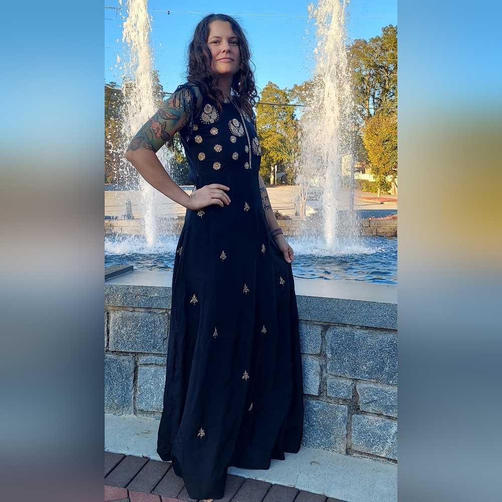 Black Beaded Custom gown